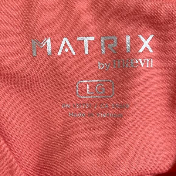 Matrix by Maevn Scrubs Women Top L Orange Medical Uniform Nurse Workwear Dental - Picture 2 of 10